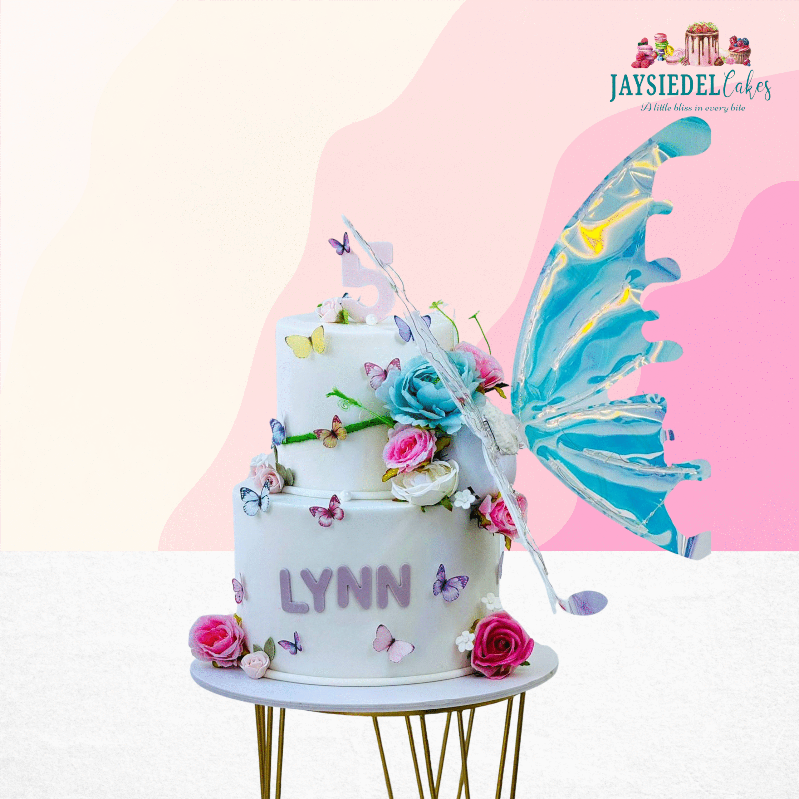2 Tier Kinetic Fairy Wings / Moving Electric Butterfly Wings Cake
