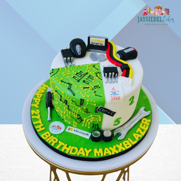 Circuit Board Delight Cake