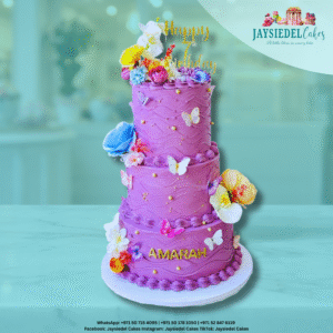 3 Tier Butterfly and Floral Custom Cake