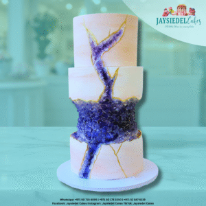 3 Tier Purple Geode Cake