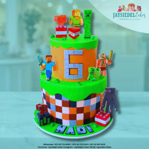 2 Tier Minecraft Pixel Cake