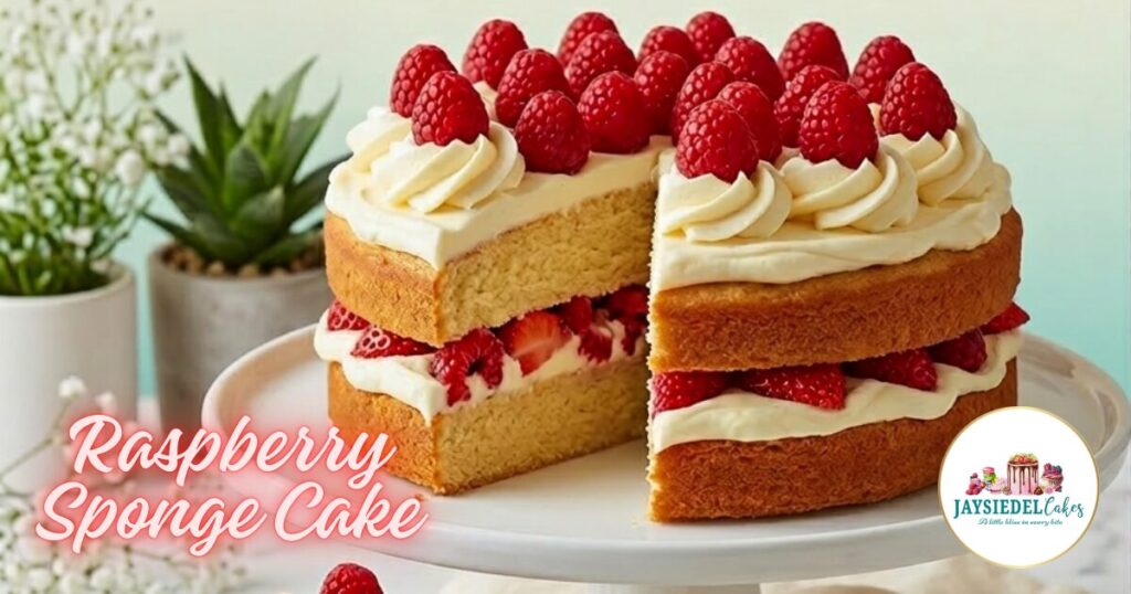 Professional Raspberry Sponge Cake by Jaysiedel Cakes Dubai.